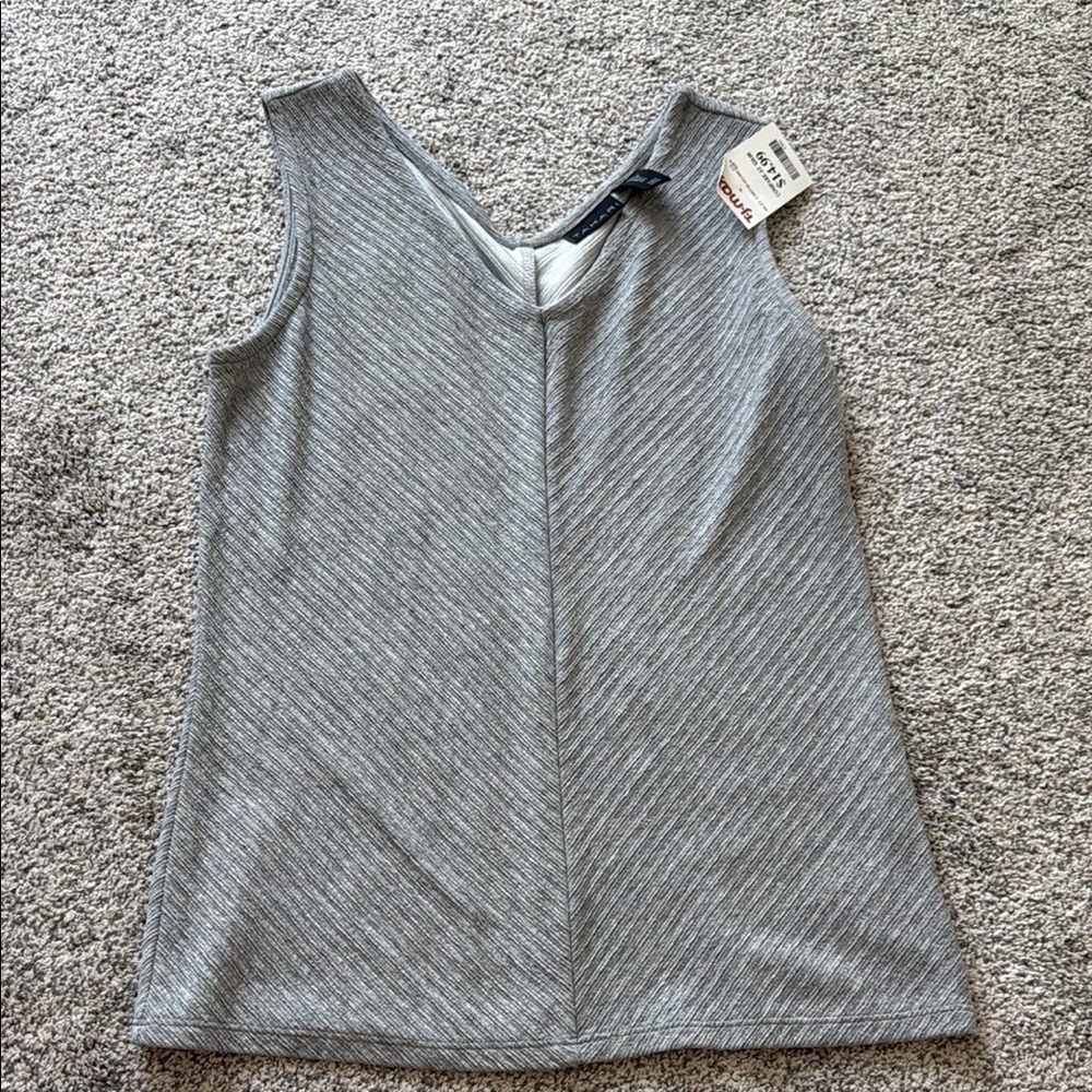 Tahari Gray Sleeveless Top